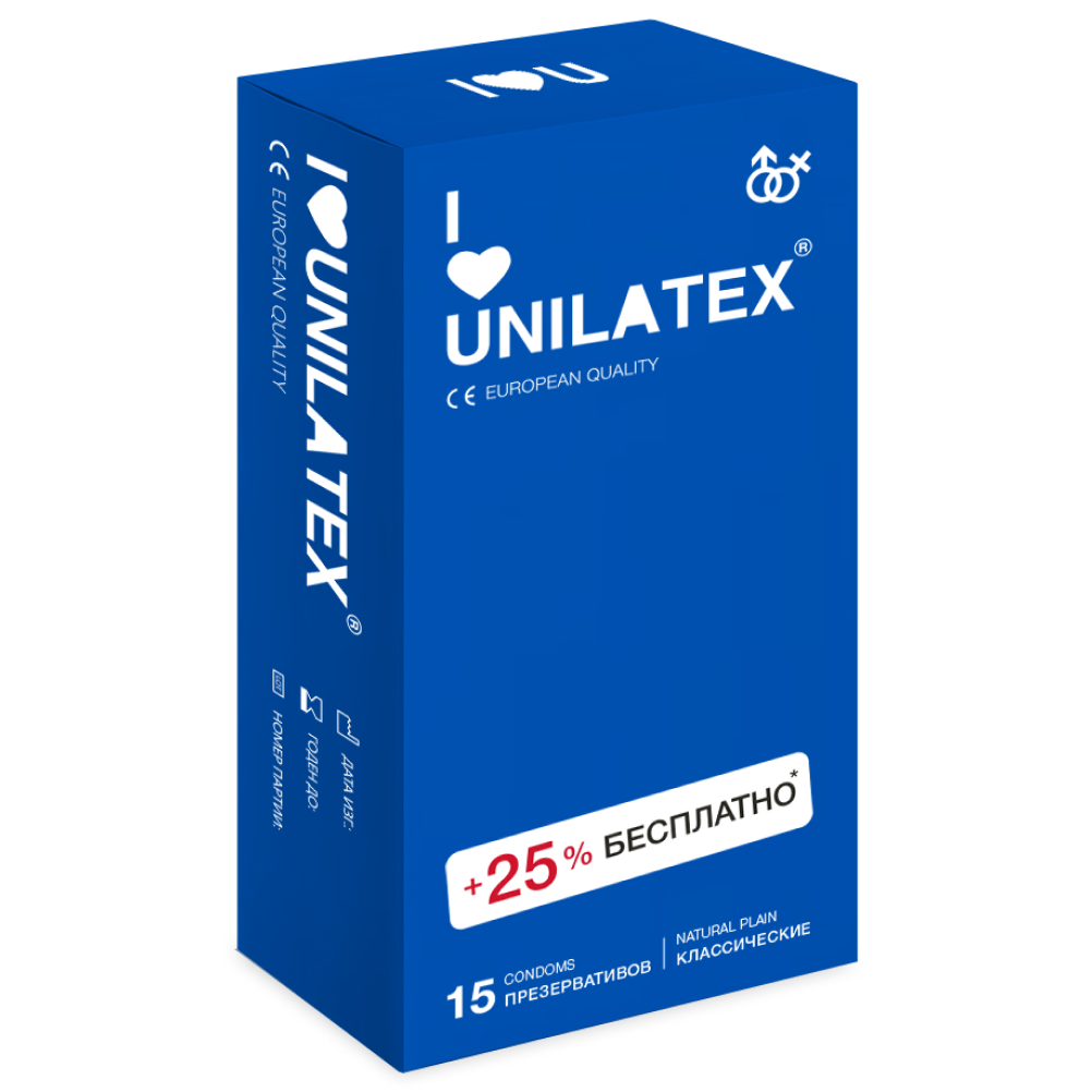 Презервативы Unilatex Natural Plain, 15 шт.