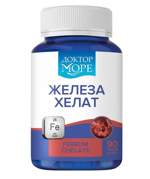 Железа хелат Доктор Море, 400 мг, 90 шт, капсулы