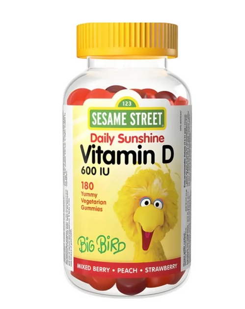 Витамин Д 600 ME SESAME STREET табл жев мармелад ягод смесь/персик/клубника, 2 500 мг, 180 шт