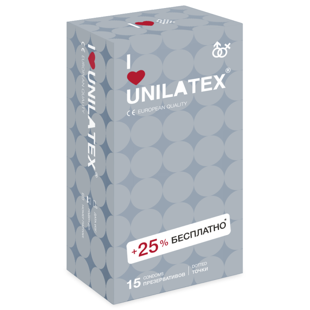 Презервативы Unilatex Dotted, 15 шт.