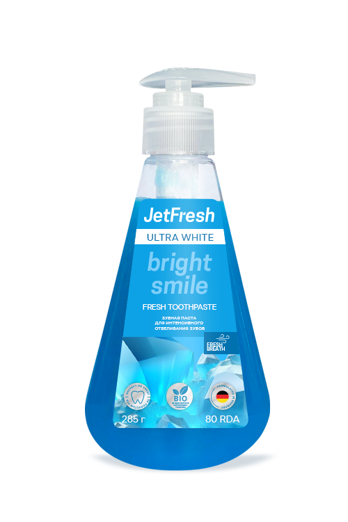 

Зубная паста JetFresh bright smile для интенсивного отбеливания зубов ULTRA WHITE, 285 гр