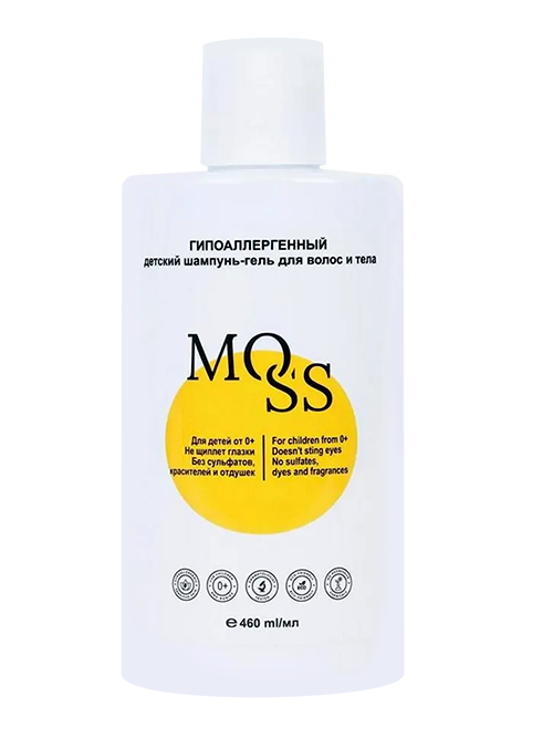 

Шампунь-гель Moss 2в1 гипоаллергенный детский д/волос/тела, 460 мл