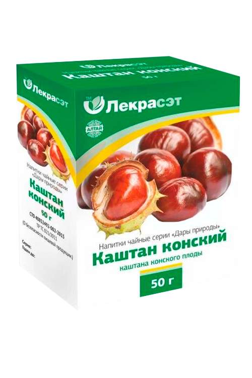 

Чайный напиток Дары Природы Конский каштан, 50 г, Лекра-СЭТ