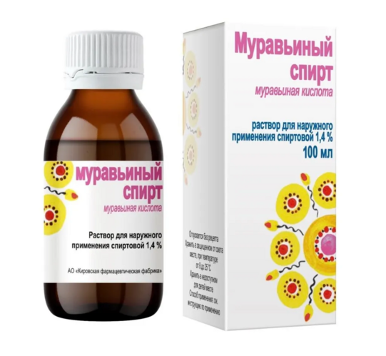 

Муравьиный спирт 1.4%, 100 мл, раствор для наружного применения спиртовой