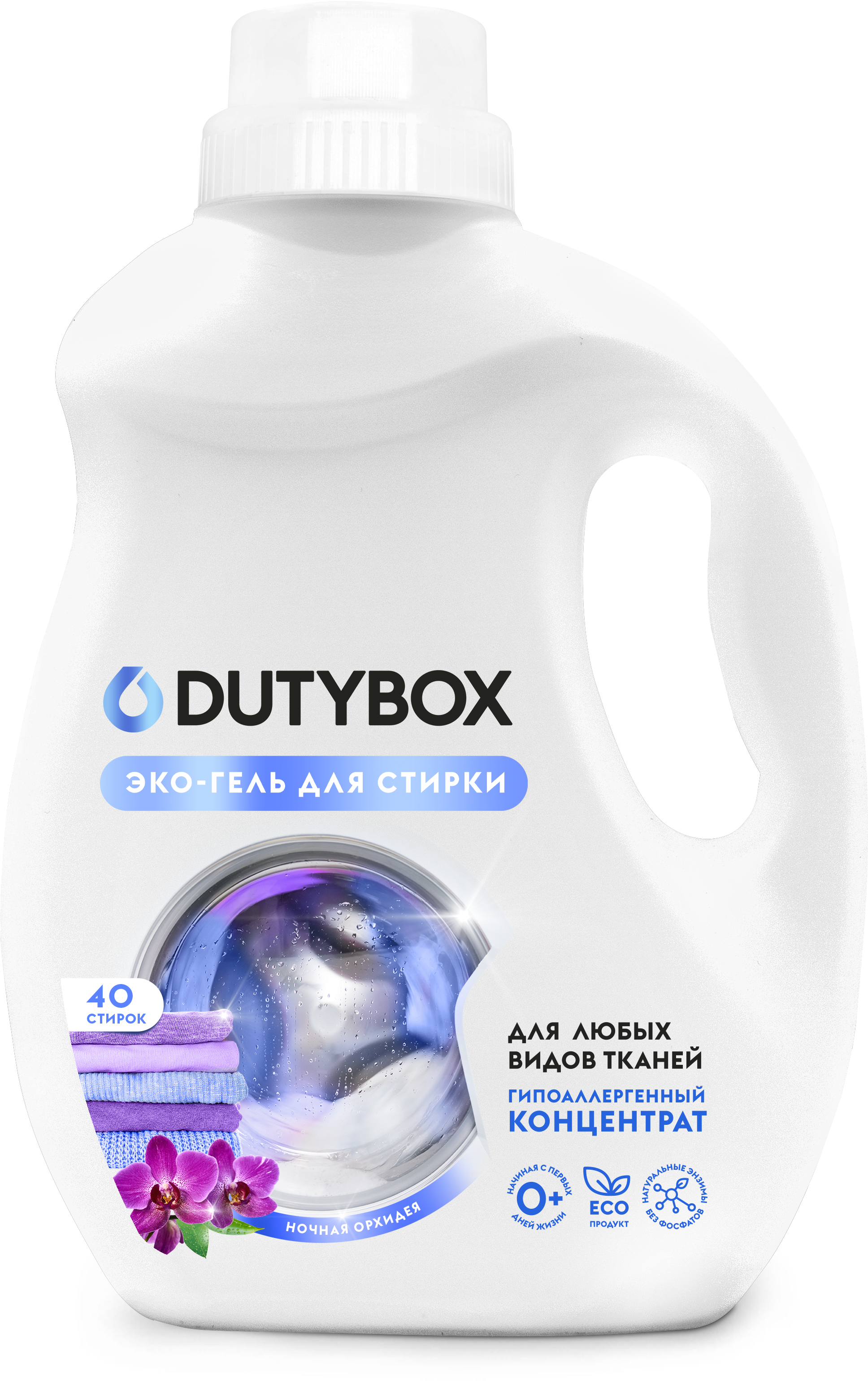 

Гель для стирки Dutybox Концентрат "Ночная орхидея" (40 стирок), 1 л.