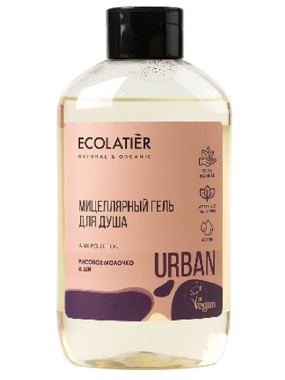 

Ecolatier URBAN Мицеллярный гель для душа рисовое молочко & ши, 600мл