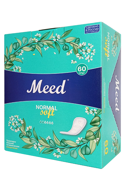 

Прокладки женские гигиенические Meed ежедневные целлюлозные Soft, 60 шт