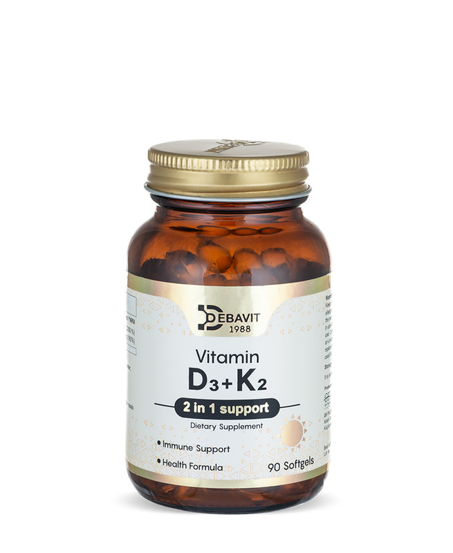 Витамины Debavit D3 4500 МЕ + K2 120 мкг MK-7 Турция, 90 капсул Халяль