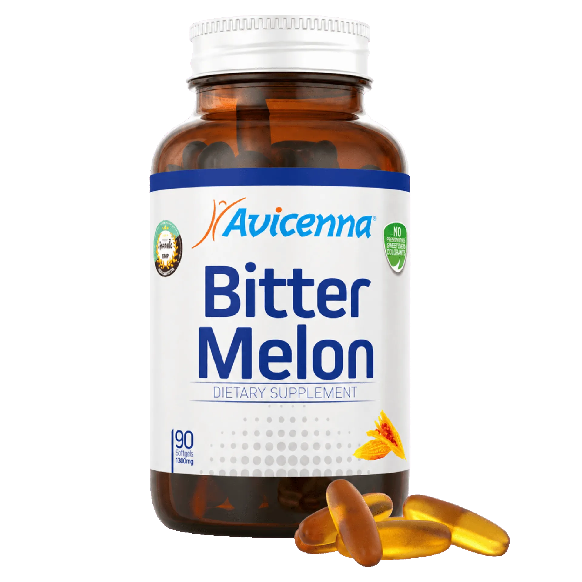 Avicenna® Момордика Харанция (Горькая дыня), для нормализации уровня сахара и метаболизма,1300мг, 90 капсул