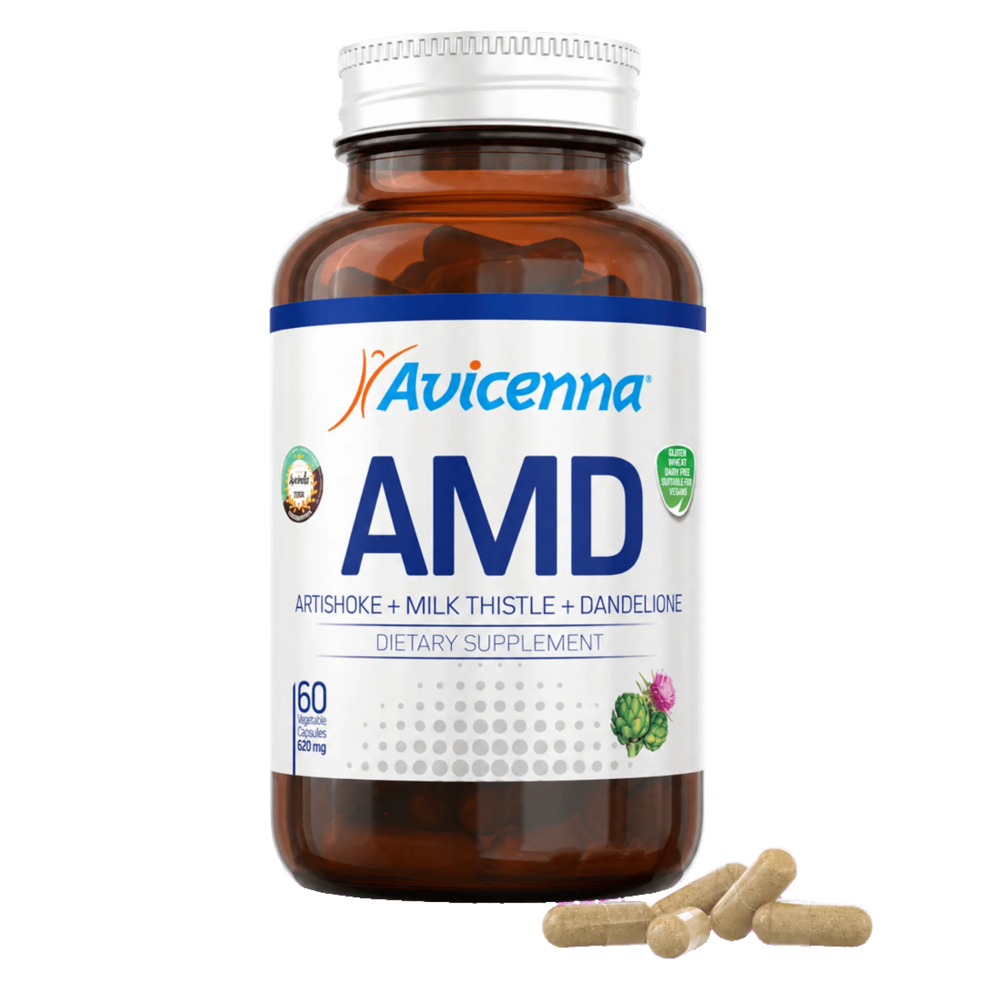 Avicenna® AMD, комплекс для здоровья глаз и зрения, с лютеином и зеаксантином, защита сетчатки, 60 капсул