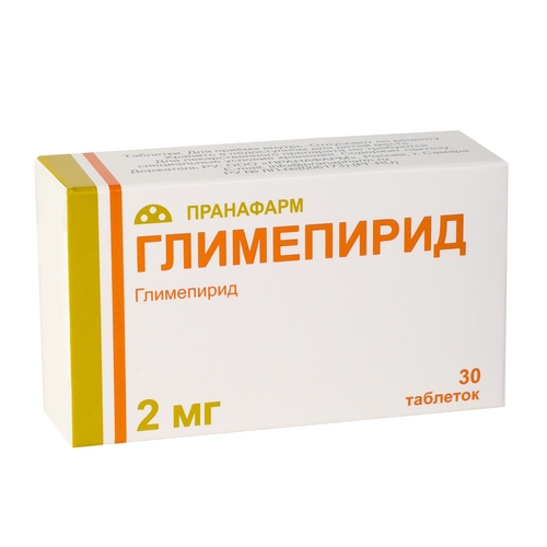Глимепирид 2 мг, 30 шт, таблетки