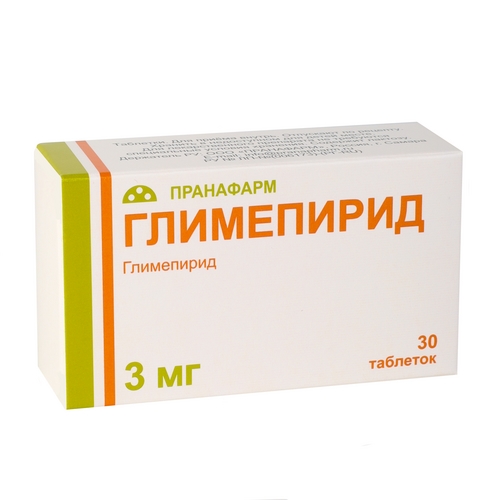 Глимепирид 3 мг, 30 шт, таблетки