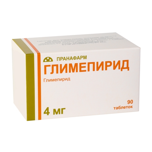 Глимепирид 4 мг, 90 шт, таблетки