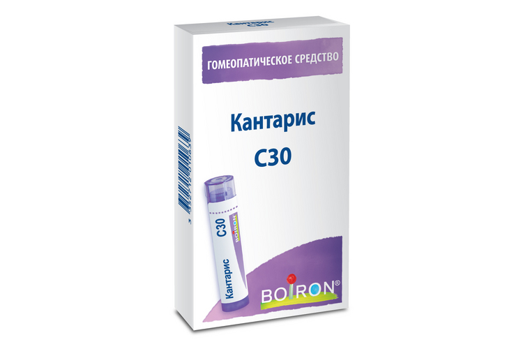 Гомеопатические монокомпонент препараты животного происхождения, 4 г, гранулы гомеопатические C30 Кантарис