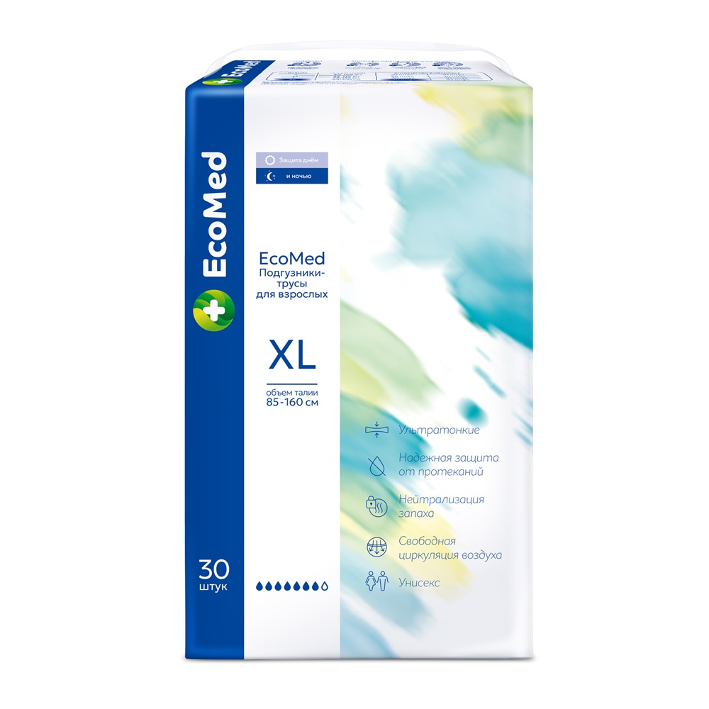 EcoMed Подгузники-Трусы для взрослых XL (85-160 см) 30 шт.