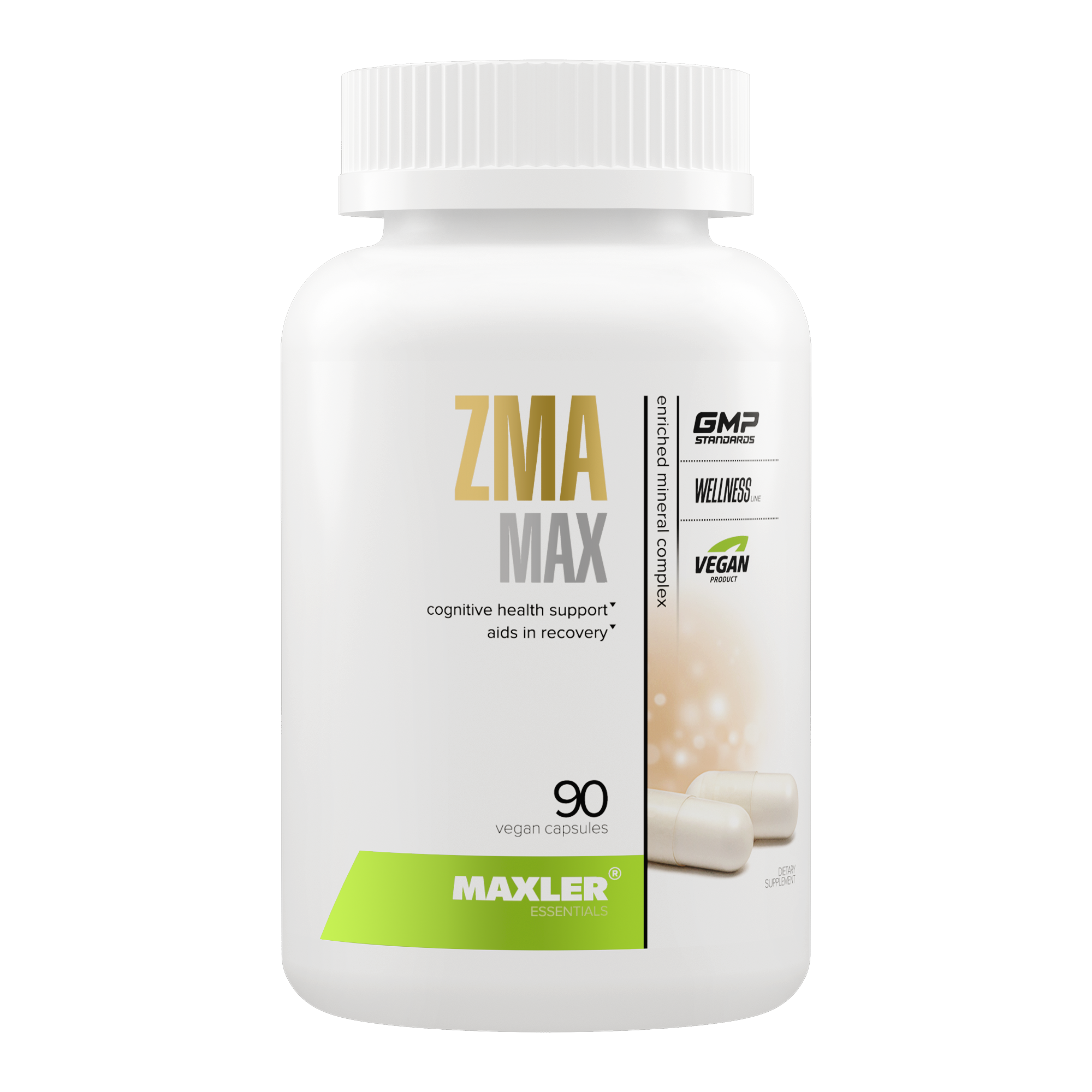 Добавка с цинком, магнием, витамином B6 и экстрактом гинкго билоба Maxler ZMA Max, 90 веган.капсул