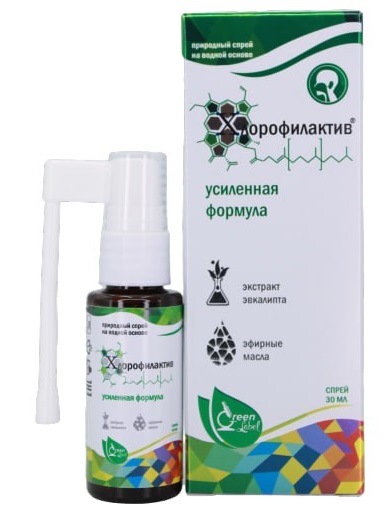 

Средство гигиены полости рта Хлорофилактив усиленная формула Green Label спрей, 30мл.