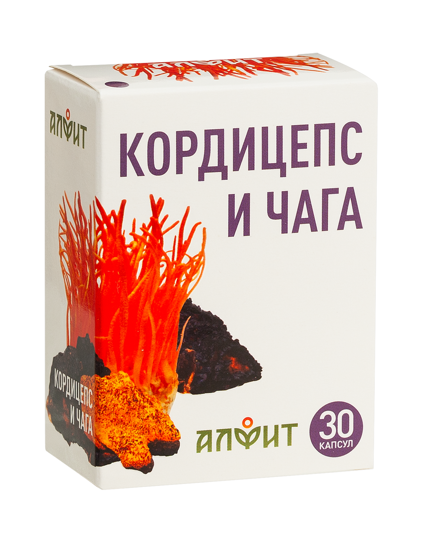 БАД Алфит Кордицепс и чага, 30 капс. по 500 мг