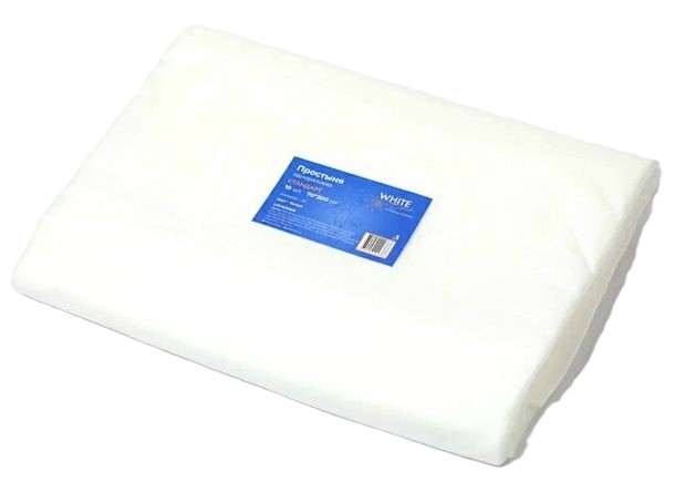 Простыня медицинская Спанбонд 700*2000 мм. 10 шт. белая White Line