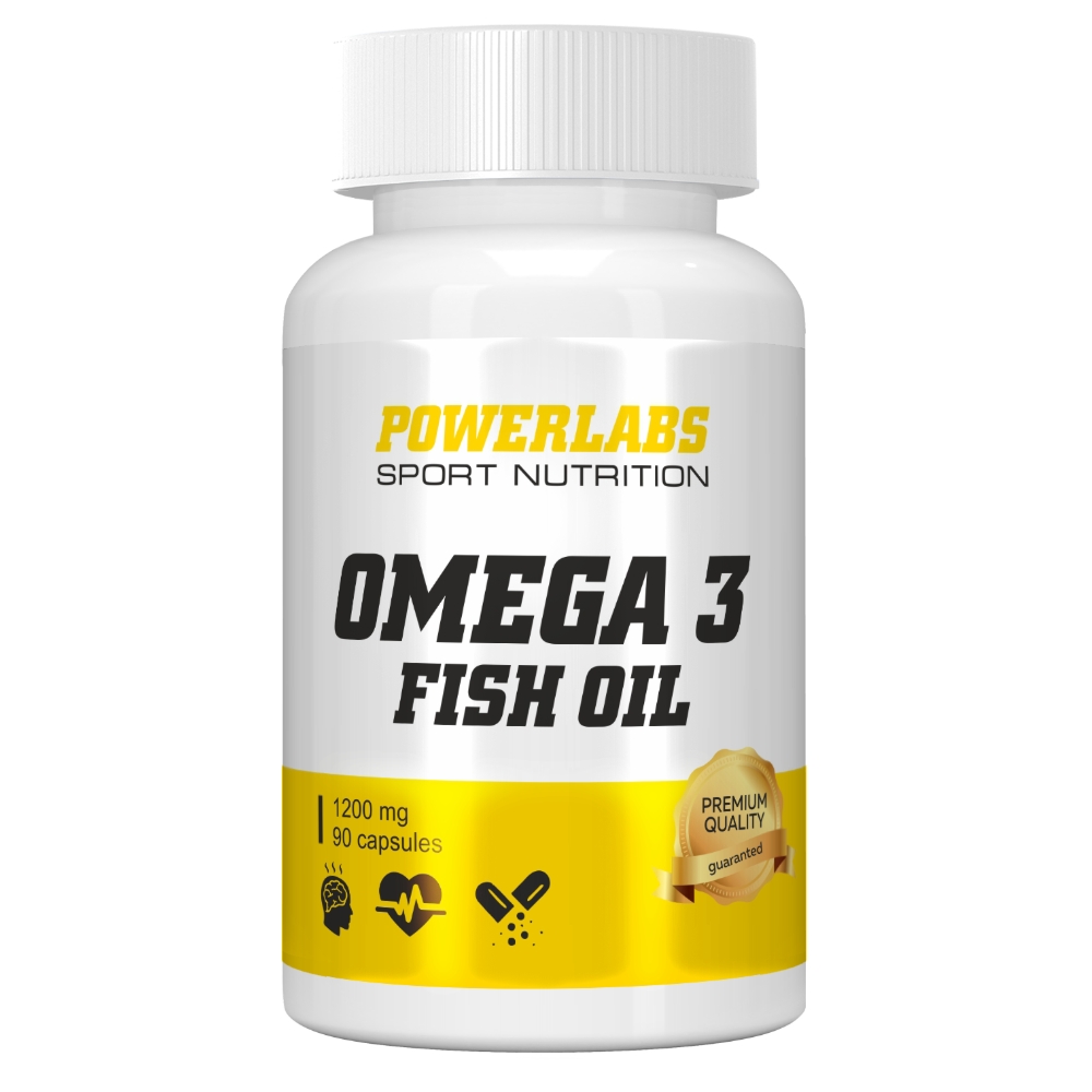 Омега-3 форте плюс (OMEGA-3 FORTE PLUS), Powerlabs, 90 капсул