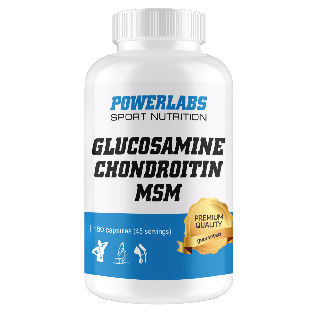 

Глюкозамин хондроитин мсм, Powerlabs,180 капсул