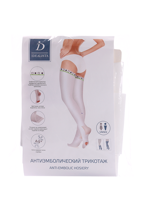 Чулки LUOMMA IDEALISTA Стандарт 2 кл компресс открыт мысок белый ID-380 р XLV ID-380 2038₽