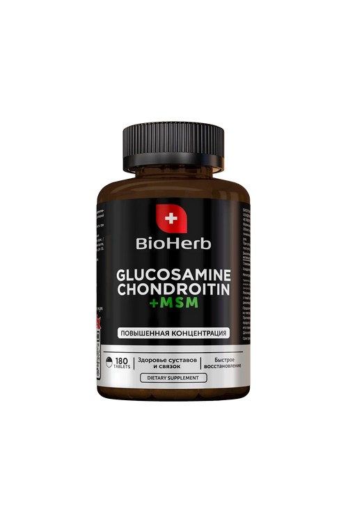 BioHerb Глюкозамин Хондроитин + msm для суставов, 180 таблеток