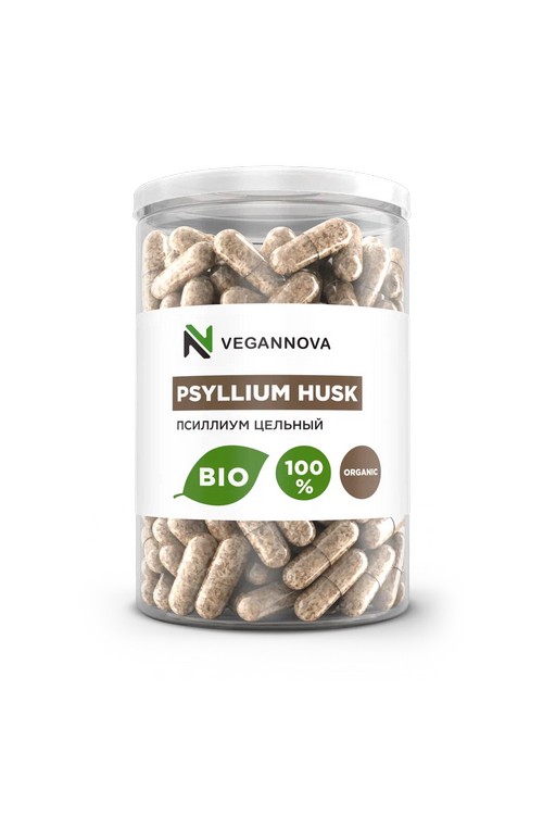 VeganNova Псиллиум шелуха семян подорожника, клетчатка, в капсулах, 210 шт.