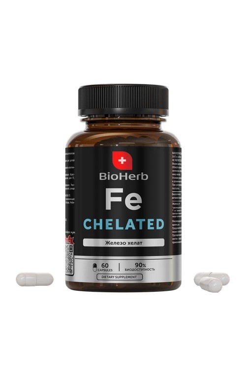 BioHerb, Железо хелат (бисглицинат), 60 капсул