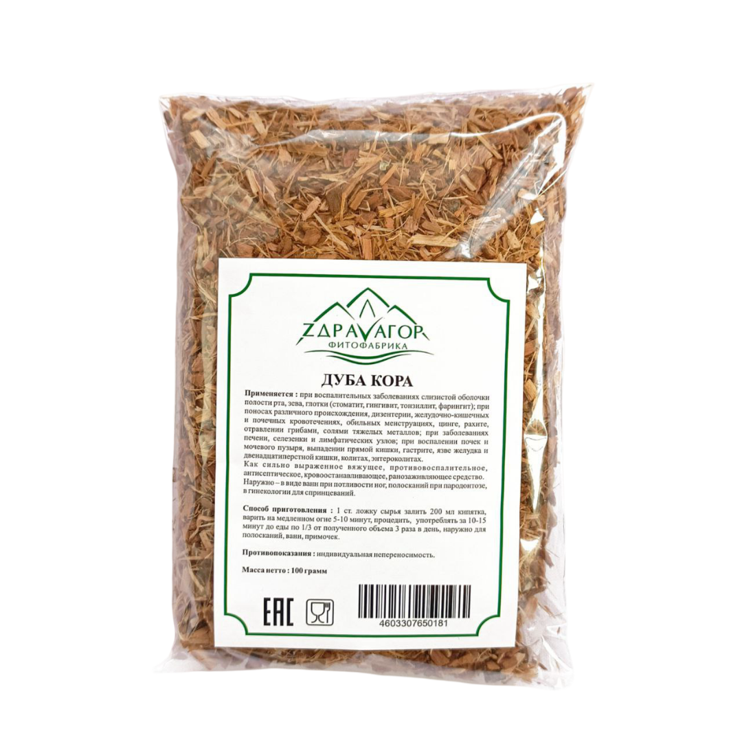 Дуба кора ЗДРАВАГОР 100 гр