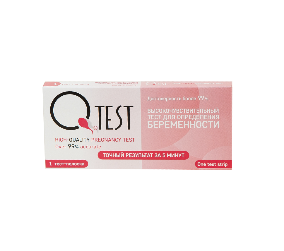 Тест для определения беременности Qtest 1 тест-полоска