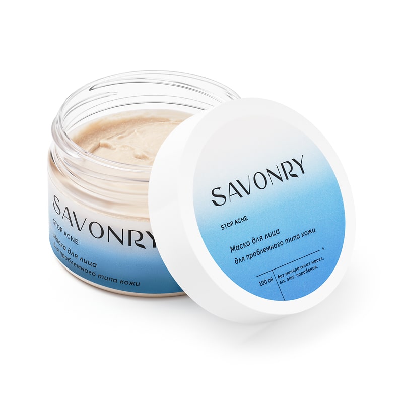 Маска для лица  STOP ACNE, TM Savonry, 100мл