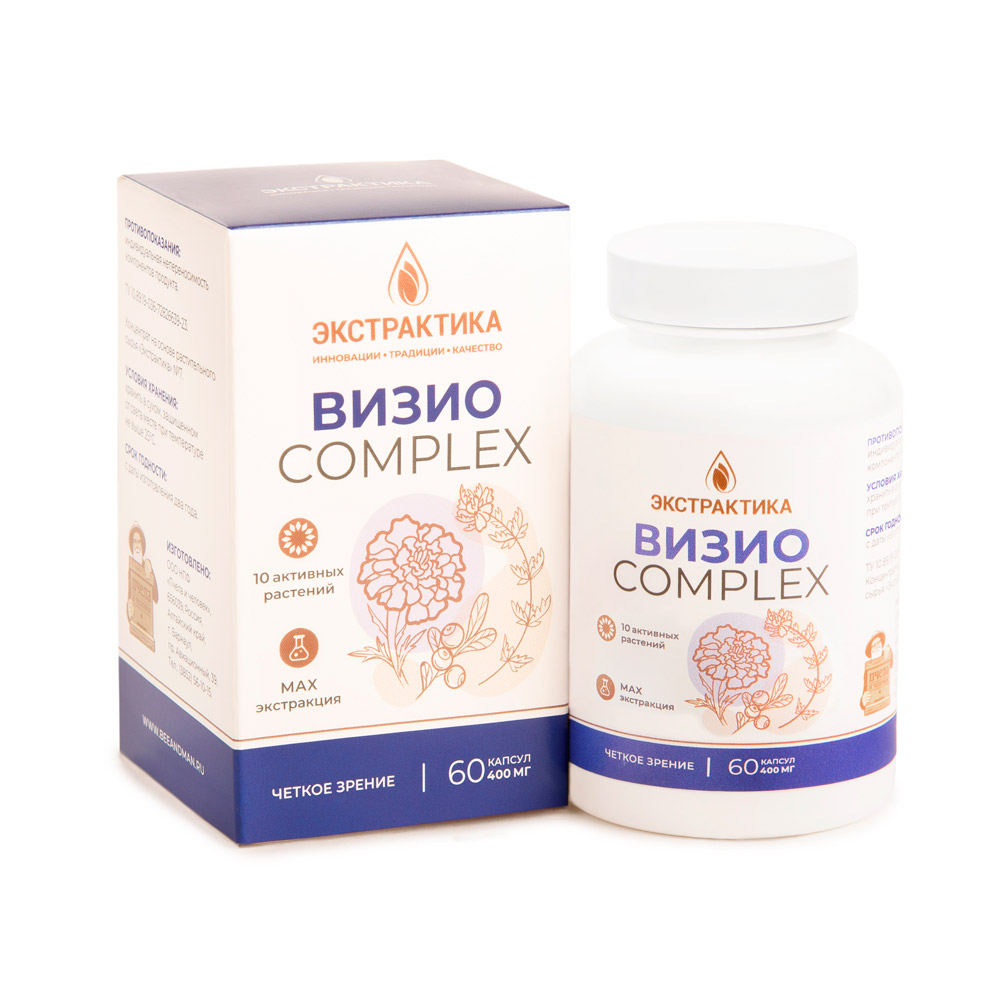 

Экстрактика, Визио Комлекс, Пчела и человек, 60 капсул по 400 мг.