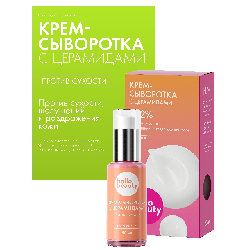 Сыворотка Hello Beauty с церамидами, 50 мл флакон