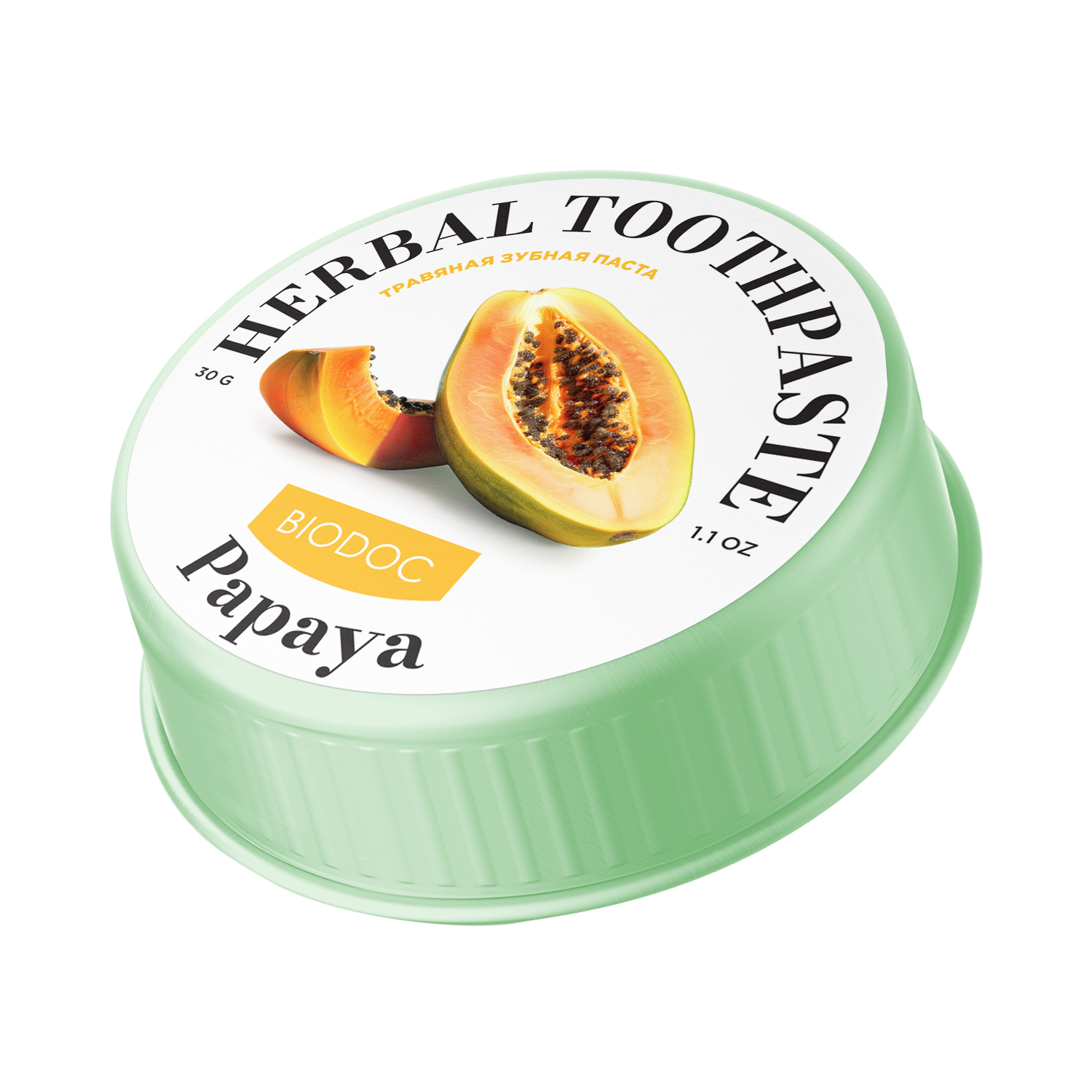 THAI Herbal Toothpaste Papaya BIODOC травяная зубная паста Папайя 30 г 250₽