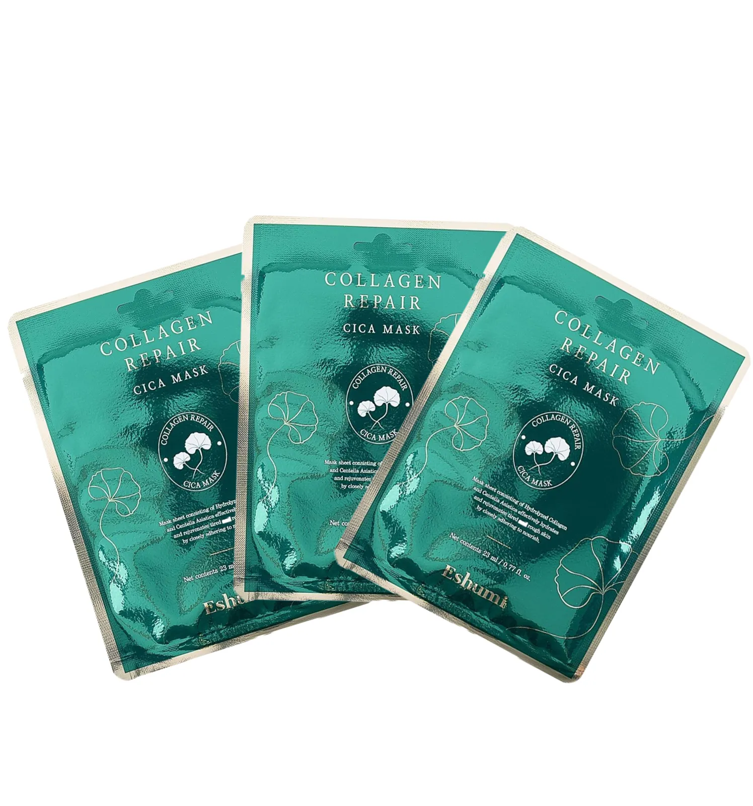 Маска тканевая антивозрастная с экстрактом центеллы азиатской Eshumi Collagen Repair Cica, 3 штуки по 23 мл