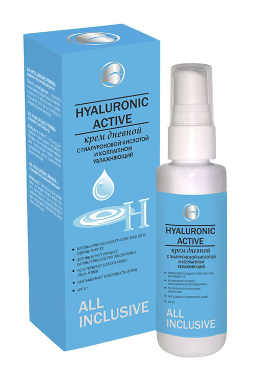 HYALURONIC ACTIVE - крем дневной с гиалуроновой кислотой и коллагеном увлажняющий, 70 мл all inclusive