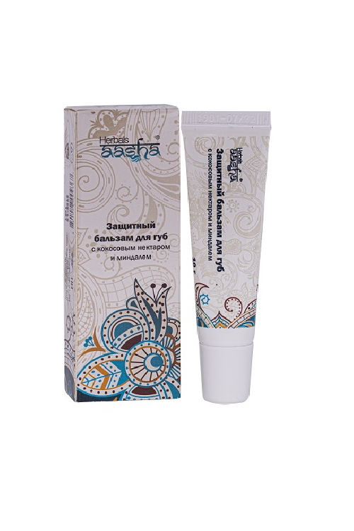 Бальзам для губ с кокосовым нектаром и миндалем AASHA HERBALS защитный, 10 г