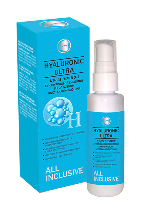 HYALURONIC ULTRA - крем ночной с гиалуроновой кислотой и коллагеном восстанавливающий, 70 мл All inclusive