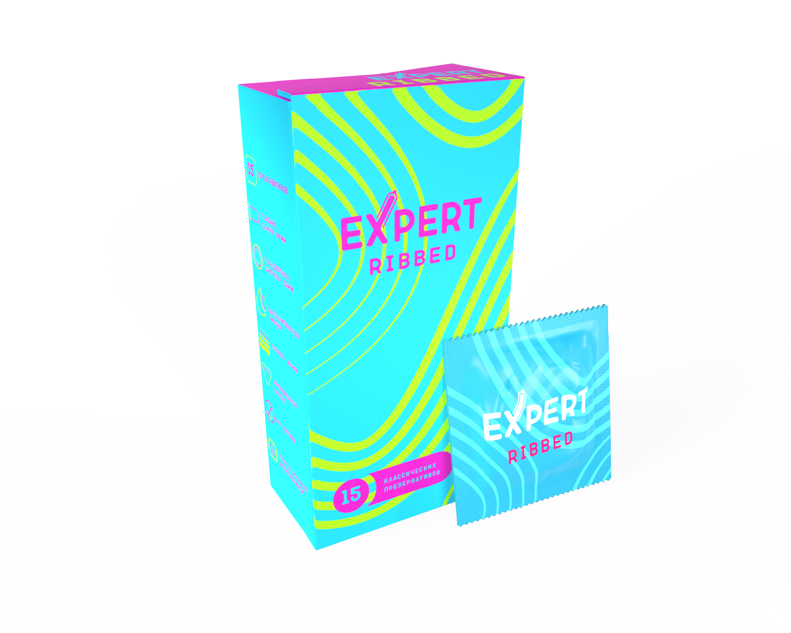 Презервативы EXPERT Ребристые 15 шт.