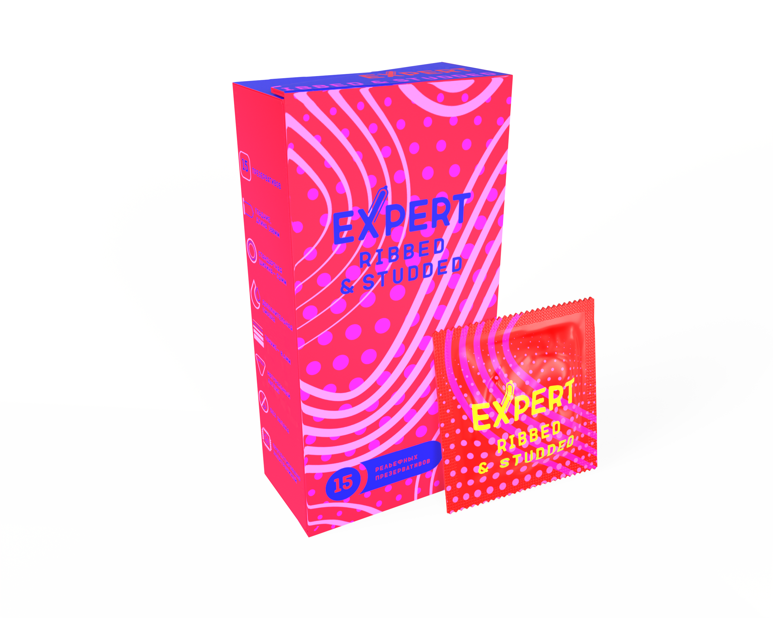 Презервативы EXPERT ребристо-точечные 15 шт.