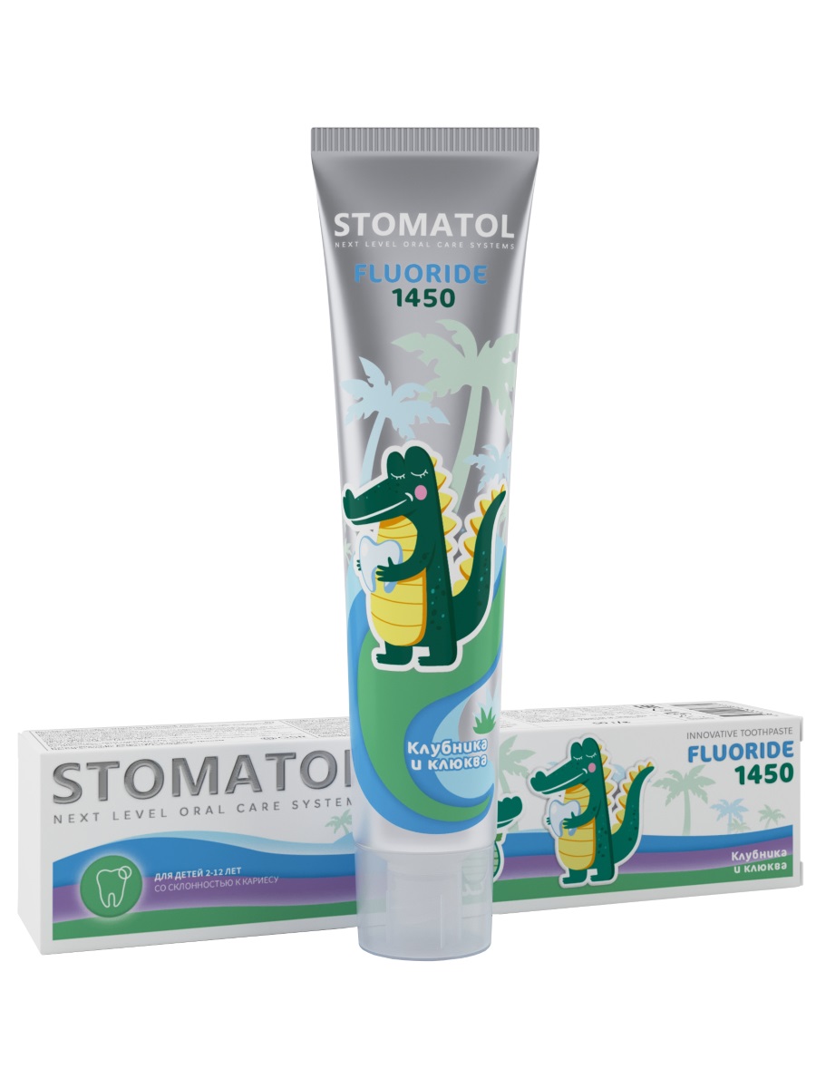 Зубная паста STOMATOL детская 2-12 лет Fluoride 1450ppm, 50гр