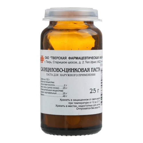 Салицилово-цинковая паста 2%+25%, 25 г