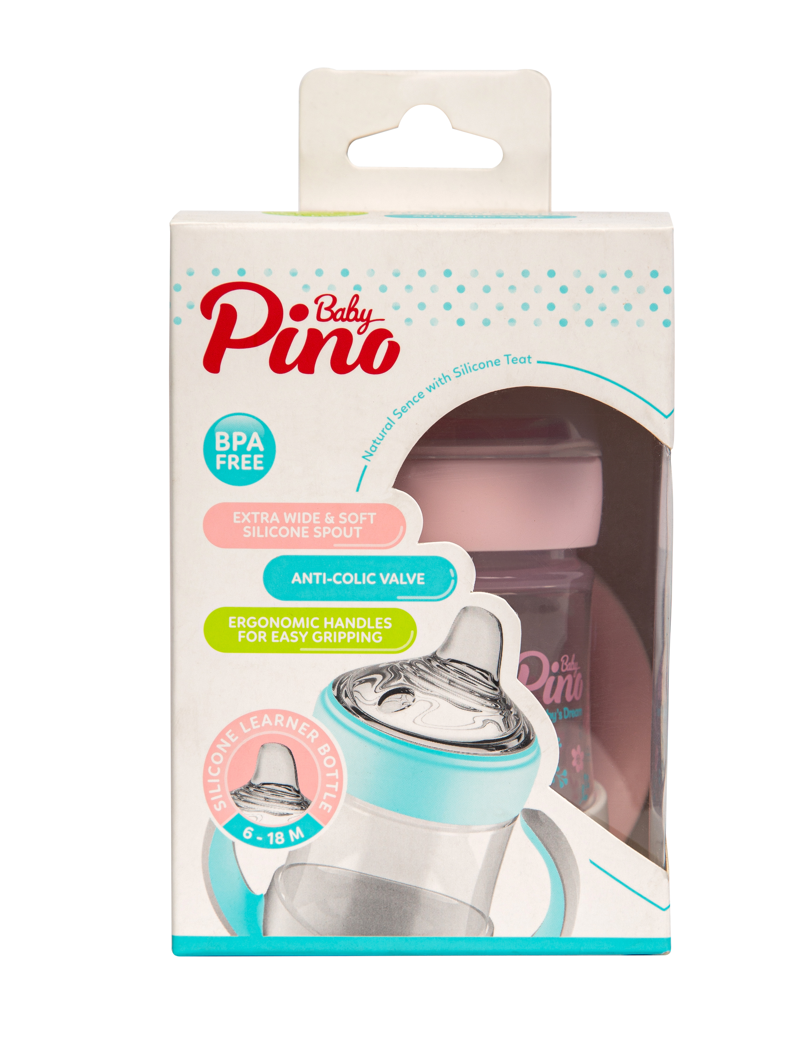 Детская обучающая бутылочка (поильник) Baby Pino 150 мл.