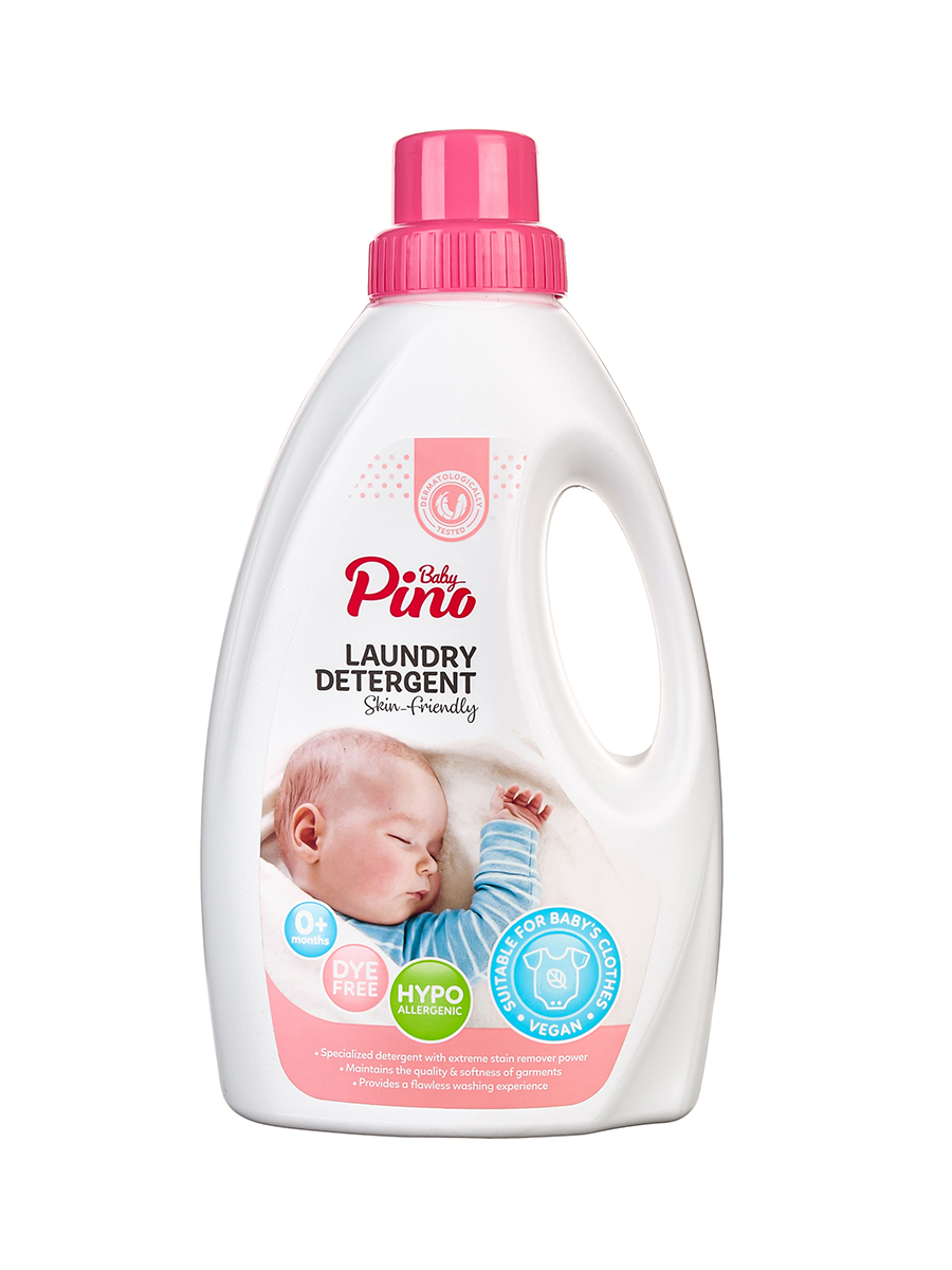 Гель для стирки детского белья Baby Pino, розовая упаковка 1л