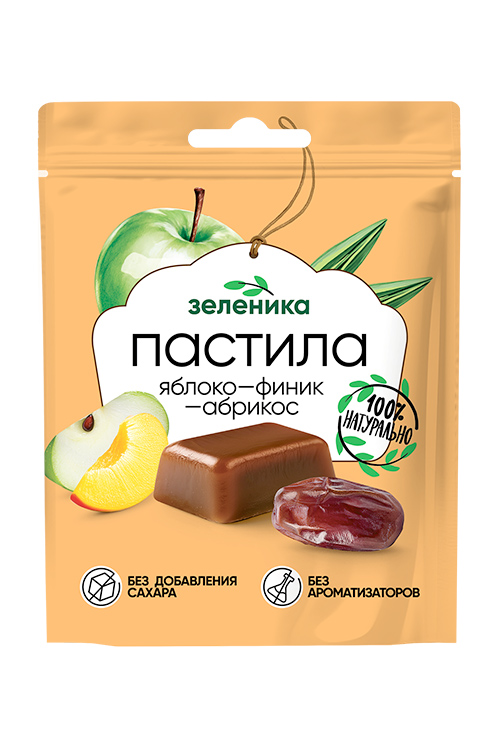 Пастила без сахара Зеленика, фруктовая, натуральная, 60 г