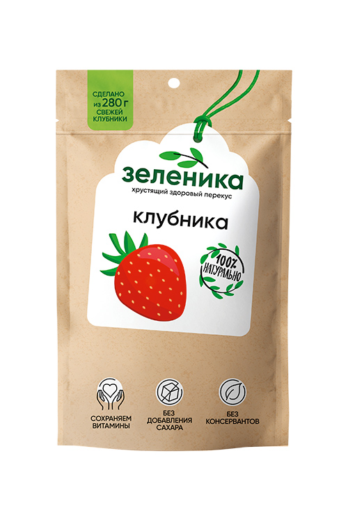 Ягодный перекус из клубники Зеленика, 20 г