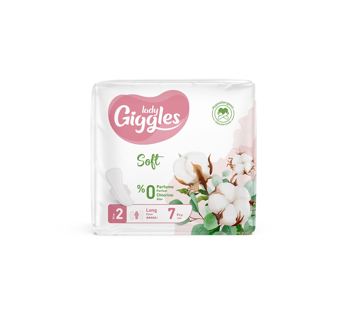Прокладки гигиенические Lady Giggles SOFT long, 7 штук