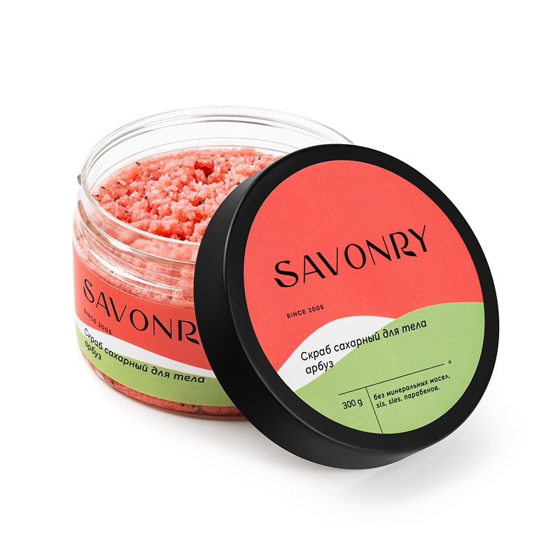 Скраб сахарный для тела АРБУЗ, 300г, TM Savonry