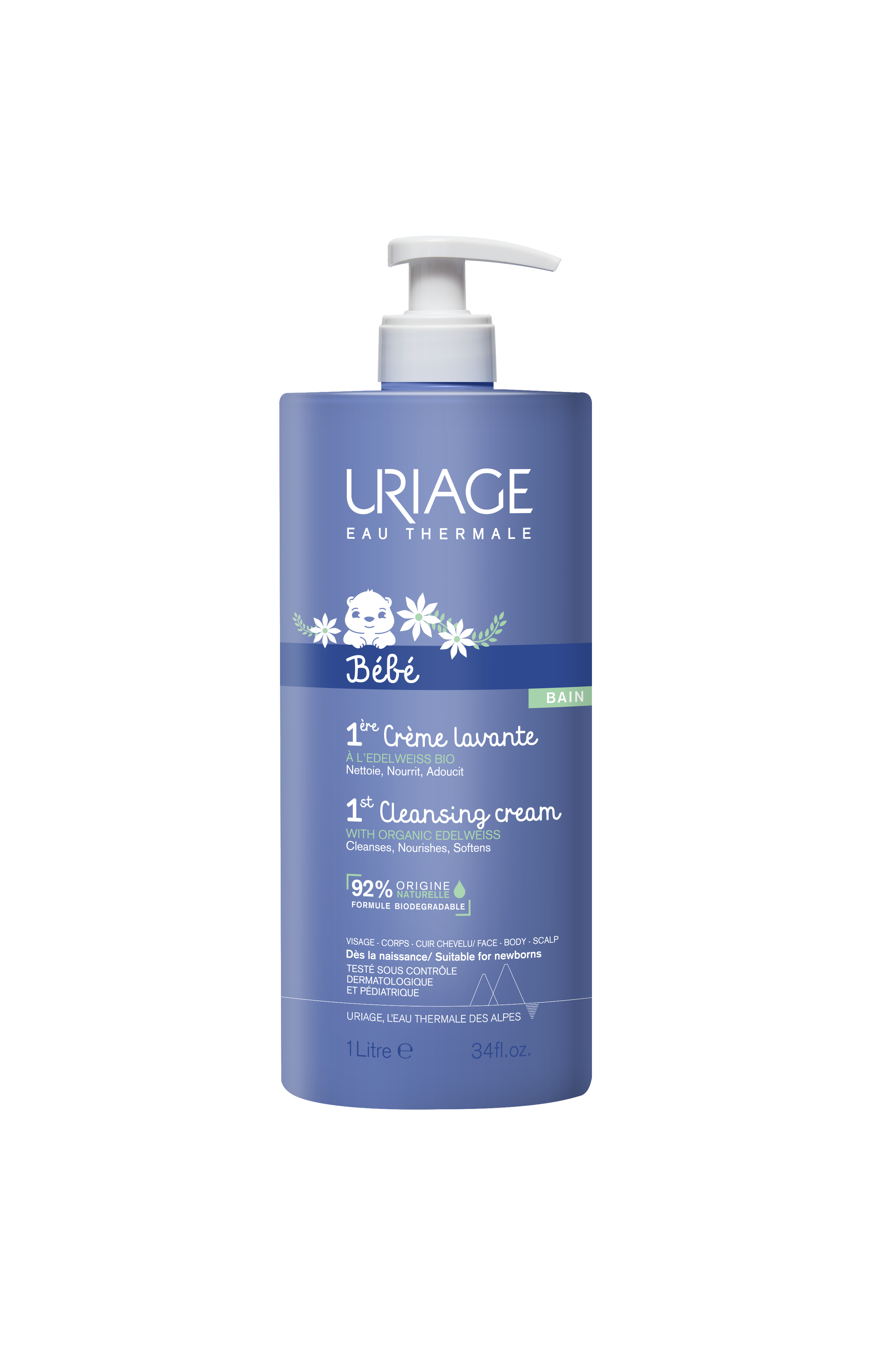 Первый очищающий пенящийся крем Uriage, 1 л